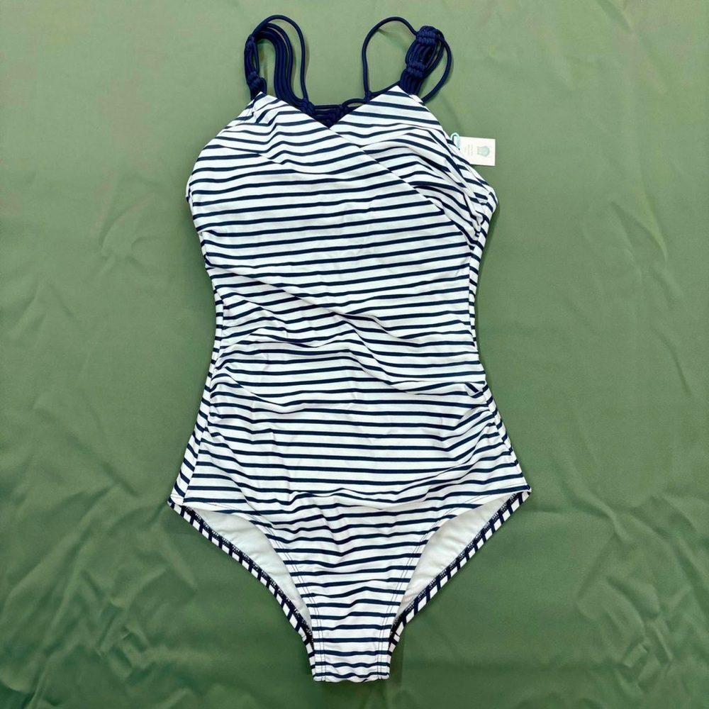 Kona Sol Striped One Piece Swimsuit